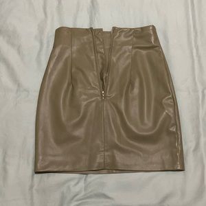 H&M Green Leather Skirt